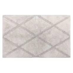 Grey Diamond Tufted Bath Mat, 24x31