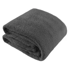 Grey Sherpa Throw Blanket, 50x60