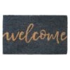 Grey Welcome Script Mat, 18x30