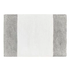 Grey & White Color Block Bath Mat, 20x30