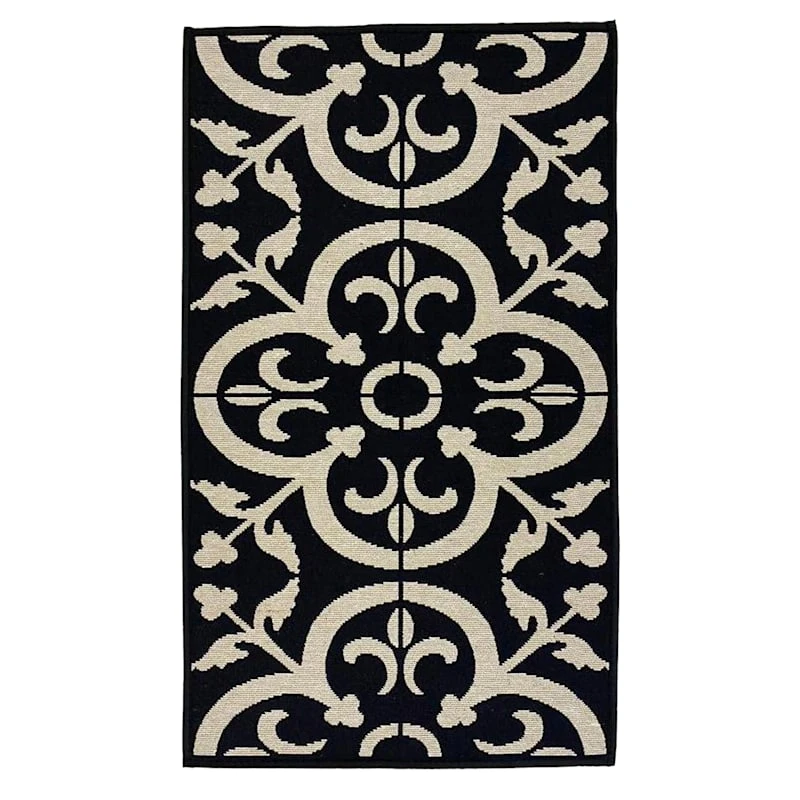Hampton Black Tile Kitchen Mat, 18x30