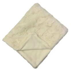 Ivory Brushed Velboa Faux Fur Throw Blanket, 50x60