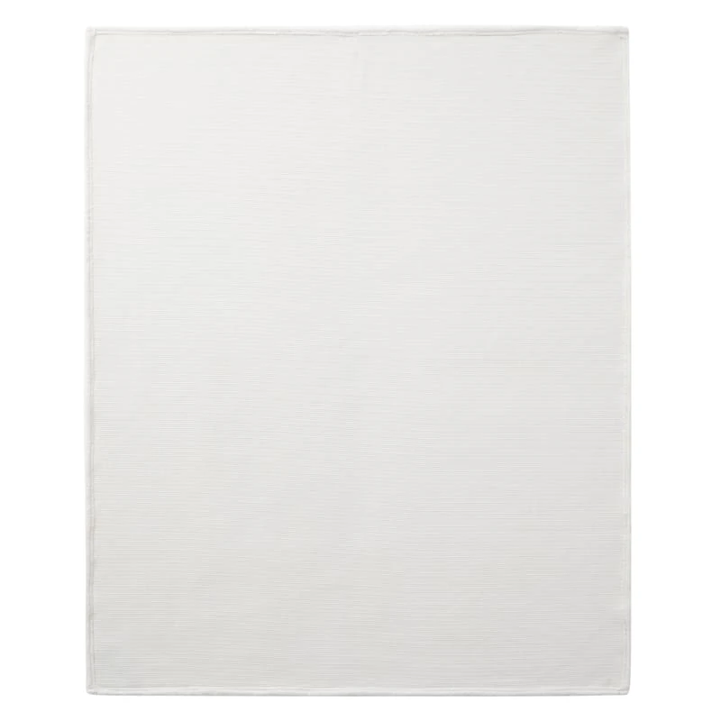 Ivory Chenille Reverse Plush Throw Blanket, 60x60 - Image 2