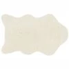 Ivory Faux Fur Shaped Accent Rug, 27x45