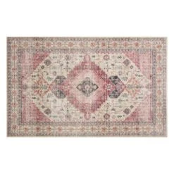 Khloe Dark Pink & Ivory Accent Rug, 4x6