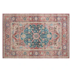 Khloe Rust & Blue Accent Rug, 4x6