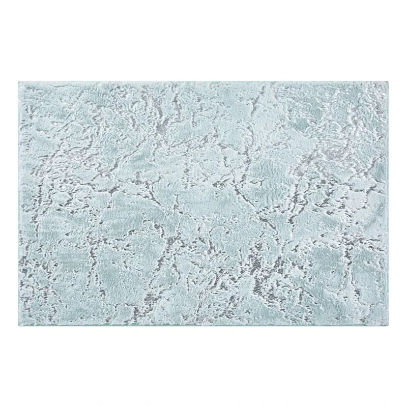 Laila Ali Foiled Icey Blue Faux Fur Accent Rug, 2x3