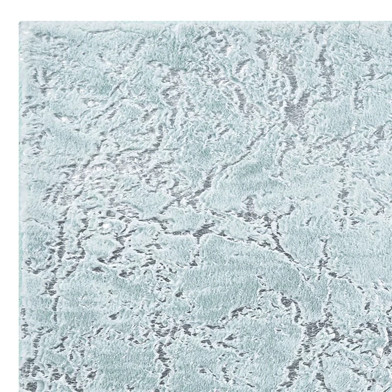 Laila Ali Foiled Icey Blue Faux Fur Accent Rug, 2x3 - Image 2