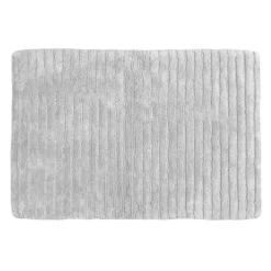 Laila Ali Solid Grey Pinstripe Bath Mat, 20x30