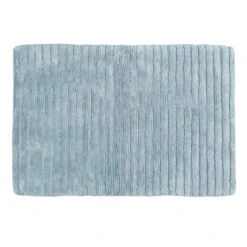 Laila Ali Solid Light Blue Pinstripe Bath Mat, 20x30