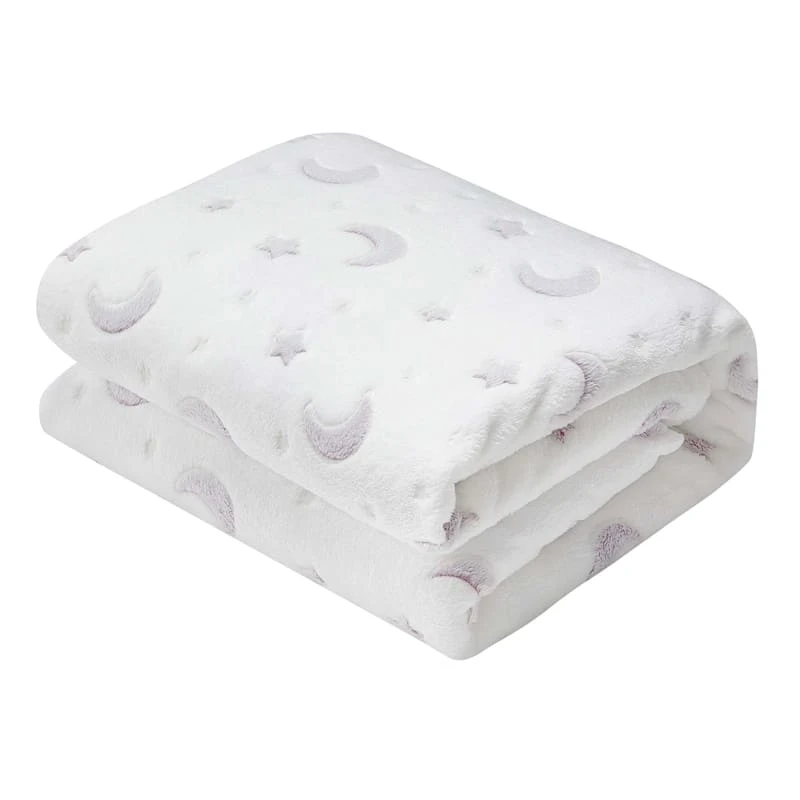 Moon & Stars Glow In The Dark Throw Blanket, 50x60