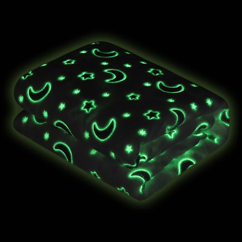 Moon & Stars Glow In The Dark Throw Blanket, 50x60 - Image 2