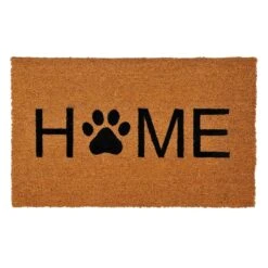 Natural & Black Home Paw Print Mat, 18x30