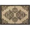 Natural & Black Scroll Medallion Accent Rug, 2x3