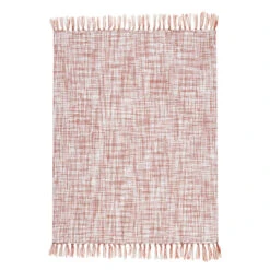 Pink Basketweave Throw 50X60