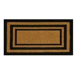 Providence Black Border Coir Mat, 18x30