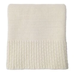 Providence White Edge Knit Chenille Throw Blanket, 50x60