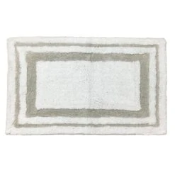 Providence White & Grey Hotel Bath Rug, 20x30