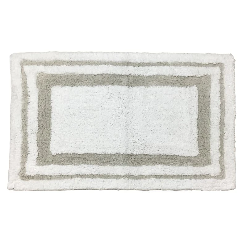 Providence White & Grey Hotel Bath Rug, 20x30