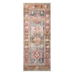 Seth Teal & Rust Southwestern Medallion Rug, 2x5