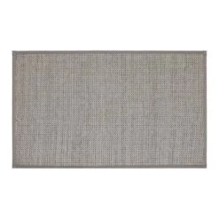 Solid Grey Textured Kitchen Mat, 21x34