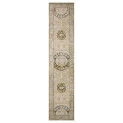 Taupe & Gold Opal Medallion Runner, 2x9