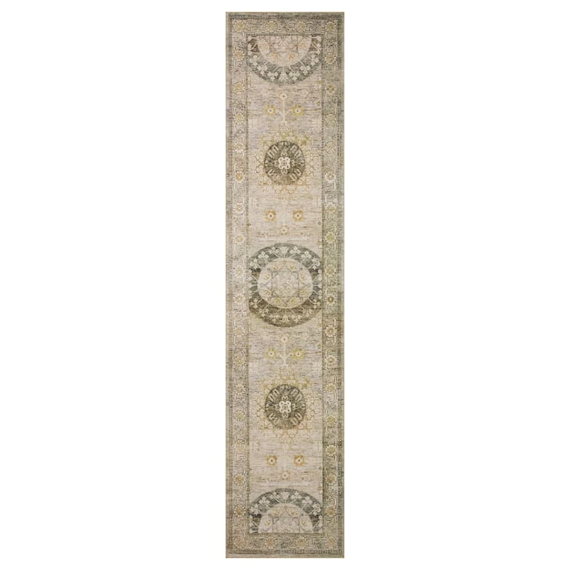 Taupe & Gold Opal Medallion Runner, 2x9