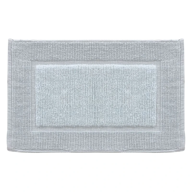 Terry Blue Hotel Border Bath Mat, 20x30
