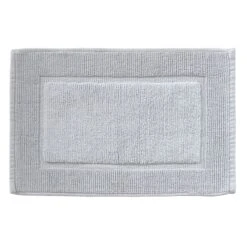 Terry Grey Hotel Border Bath Mat, 20x30