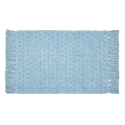 Ty Pennington Fiona Aqua Fringe Bath Rug, 20x30