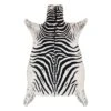 White & Black Faux Zebra Accent Rug, 3x5