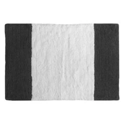 White & Grey Colorblock Bath Mat, 20x30