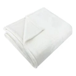 White Plush Bed Blanket, Full/Queen