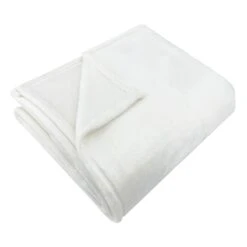 White Plush Bed Blanket, King
