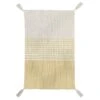 Yellow & Ivory Striped Tassel Accent Rug, 27x45